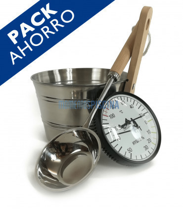 PACK sauna stainless with thermohygrometer