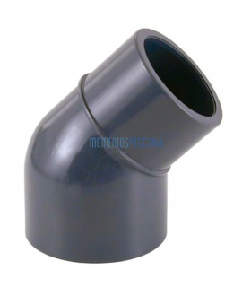 Reduced 45º PVC elbow for gluing