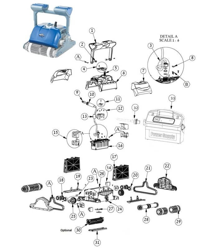 dolphin pool cleaner m400 parts