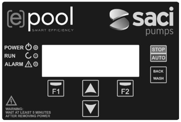 Visualização e funções do inversor de frequência E-Pool