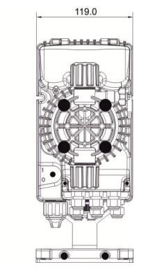 Dimensions de la pompe doseuse TCK 603-800-803