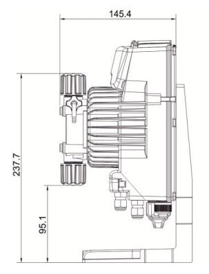 Dimensions de la pompe doseuse TPG 603-800