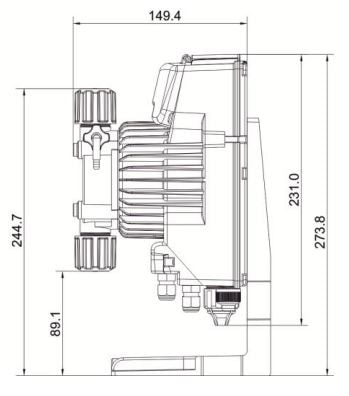 Dimensioni pompa dosatrice TCK 803