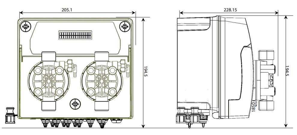 Dimensioni pompa KemiDose
